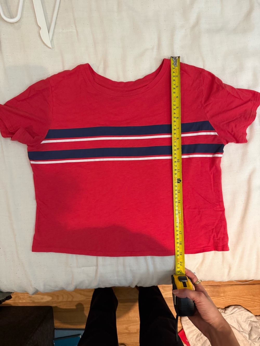 SO Red Short-Sleeve Tee with Navy & White Stripes